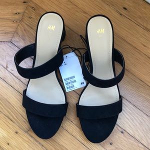H&M black suede sandals (NWT)
